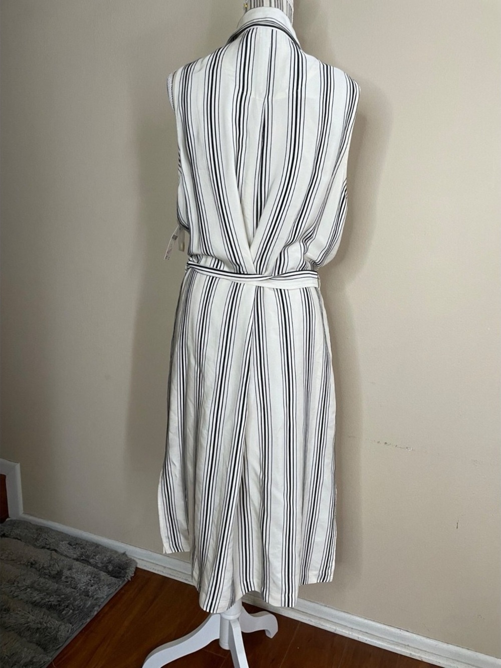 Anthropologie Maeve Sleeveless Striped Button-Front Versatile Shirt Dress - Picture 9 of 9